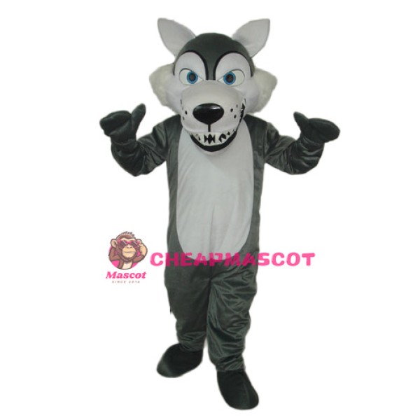 Short-haired Wolf Mascot Adult Costume