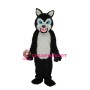 Thin Teeth Long-haired Black Wolf Mascot Adult Costume