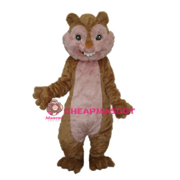 Long Wool Yellow Squirrel Mascot Adult Costume