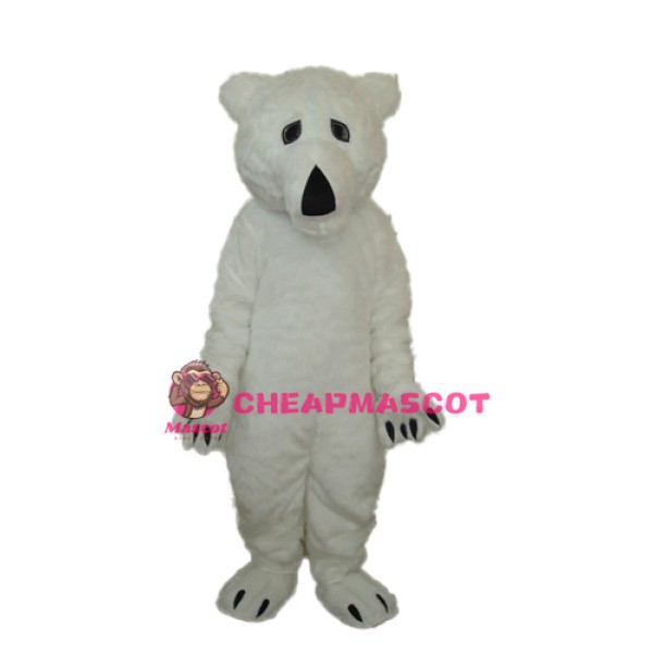 Long Wool Polar Bear Mascot Adult Costume