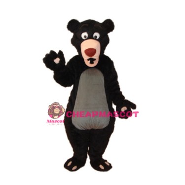 Long-haired Black Bear Mascot Adult Costume