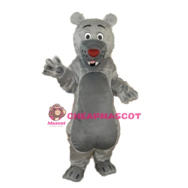Long-haired Gray-mouth Bear Mascot Adult Costume
