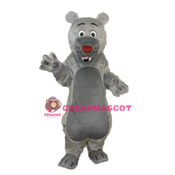 Long-haired Gray-mouth Bear Mascot Adult Costume