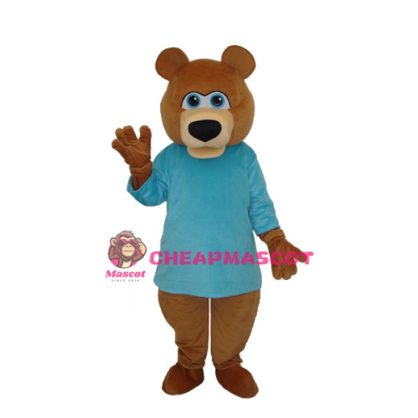 Mr.Bear in Blue T-shirt Mascot Adult Costume