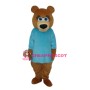 Ms.Bear in Blue T-shirt Mascot Adult Costume