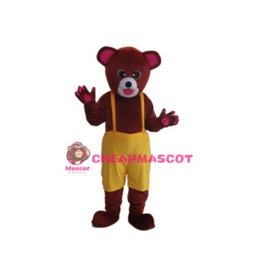 Brown Yellow Bear Mascot Adult Costume