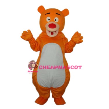 Short-haired Orange Bear Mascot Adult Costume