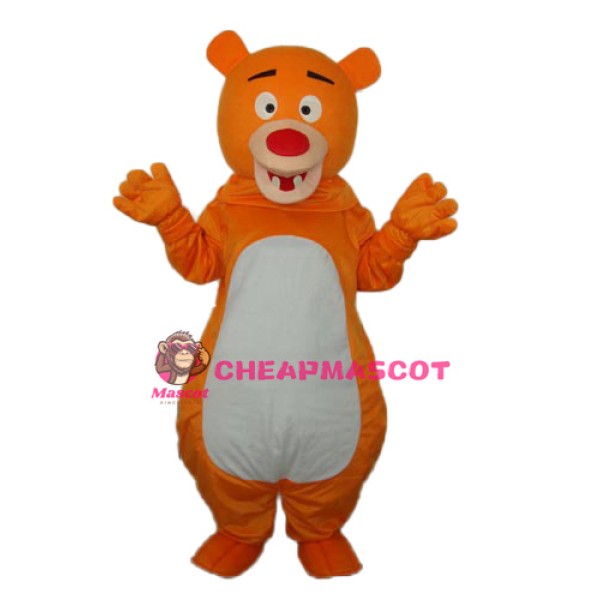 Short-haired Orange Bear Mascot Adult Costume