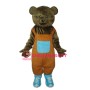 Teddy Bear in Orange Overall Mascot Adult Costume