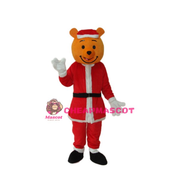 Yellow Christmas Bear Mascot Adult Costume