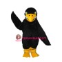 Long Wool Black Eagle Mascot Adult Costume