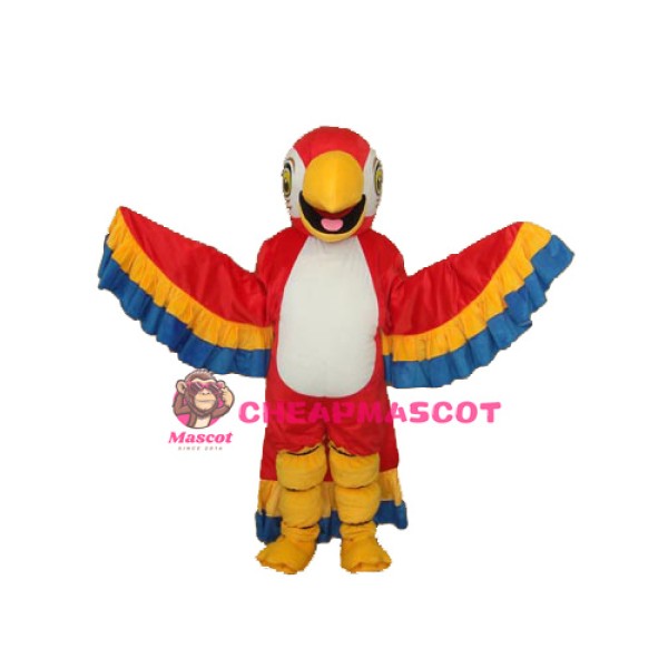 Red Parrot with Lace Tail Mascot Adult Costume