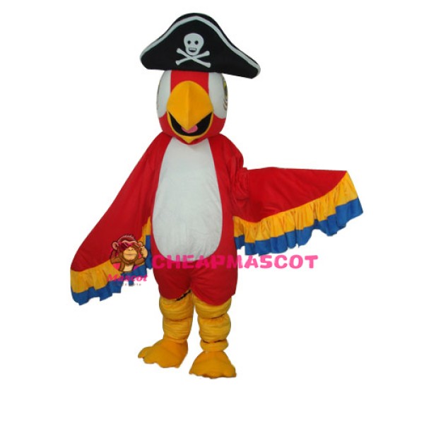 Red Pirate Parrot Mascot Adult Costume