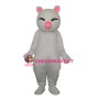 Big Pink Nose White Cat Mascot Adult Costume