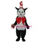 Black Cat with Hat Mascot Adult Costume