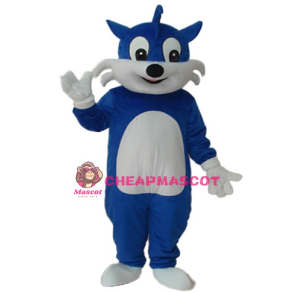 Blue Cat Mascot Adult Costume