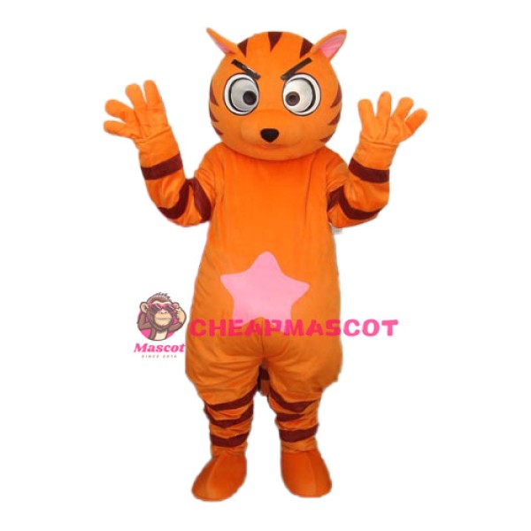 Orange Star Cat Mascot Adult Costume