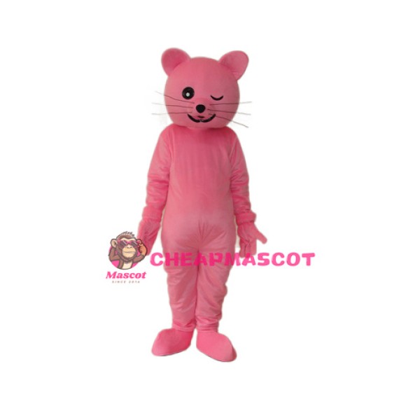 Pink Cat Mascot Adult Costume