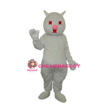 White Cat Mascot Adult Costume