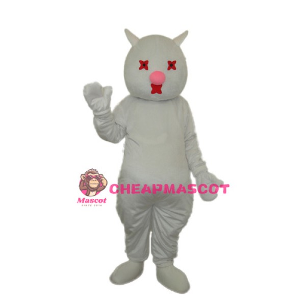 White Cat Mascot Adult Costume