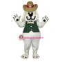 Smiling White Dog Mascot Costume