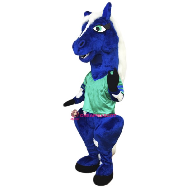Blue Horse Mascot Costume