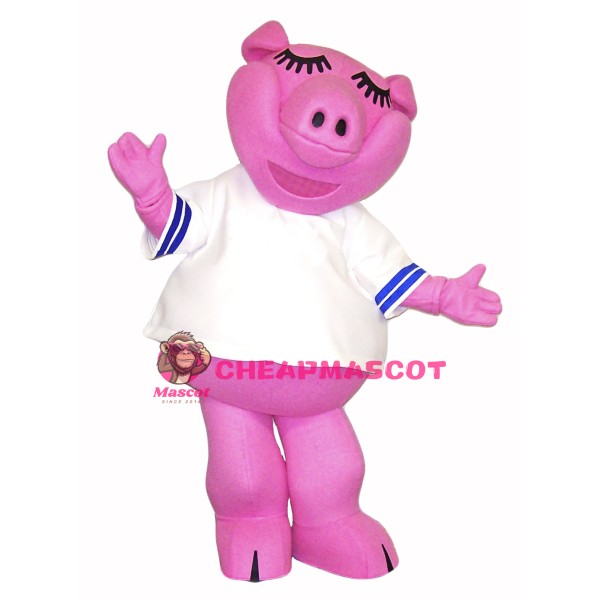 Pink Pig Mascot Costume