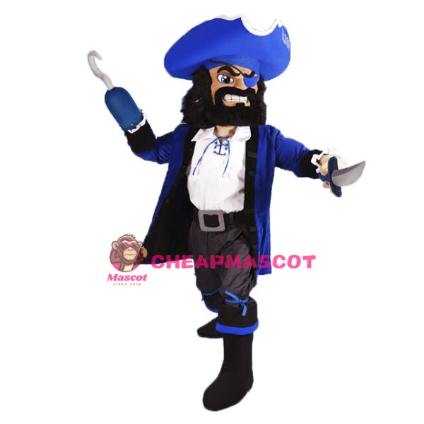 Blue Pirate Mascot Costume