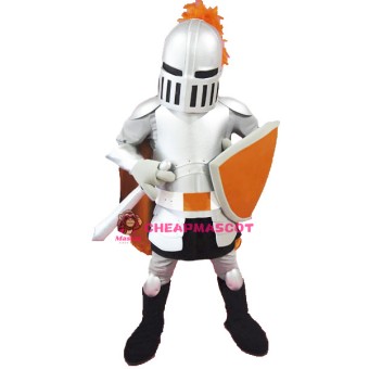 Silver Knight Mascot Costume