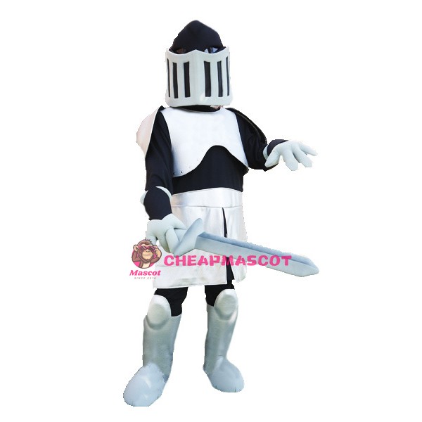 Black & Silver knight Mascot Costume