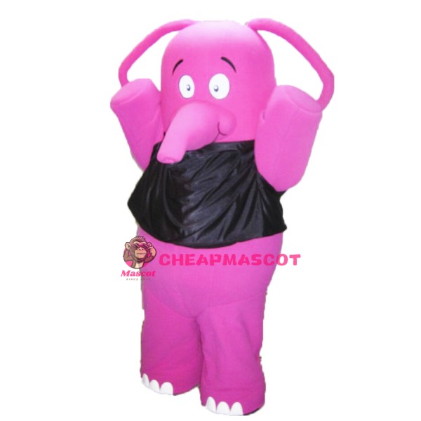 Fat Pink Elephant Mascot Costume