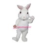 White Fuzzy Bunny Mascot Costume
