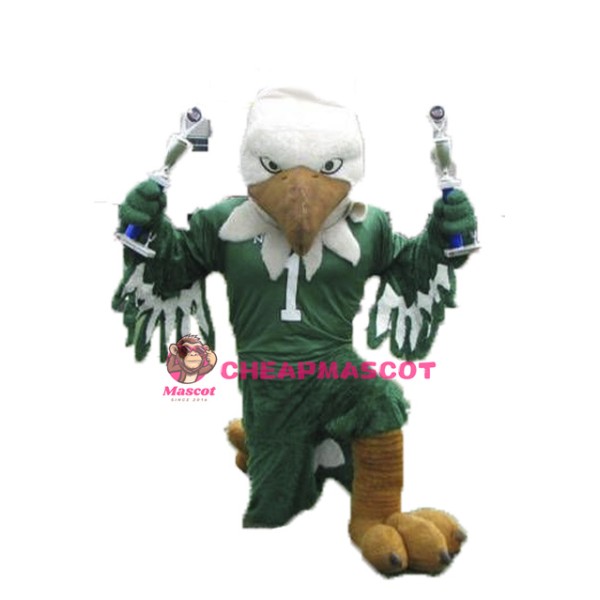 The Scrappy Green Eagle Mascot Costume