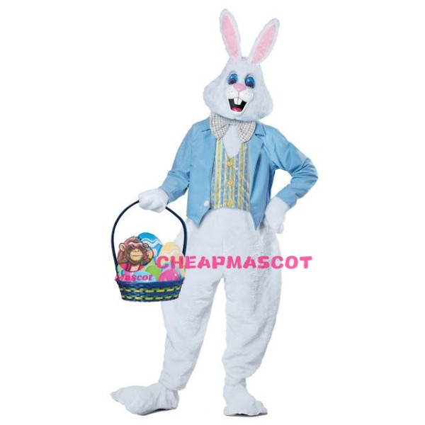 Blue Easter Bunny Mascot Costume