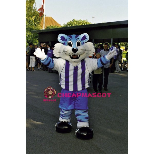 College Blue Tiger Mascot Costume