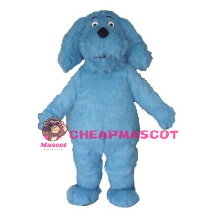 Blue Furry Dog Mascot Costume