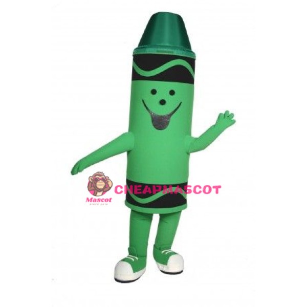 Green Crayon Mascot Costume