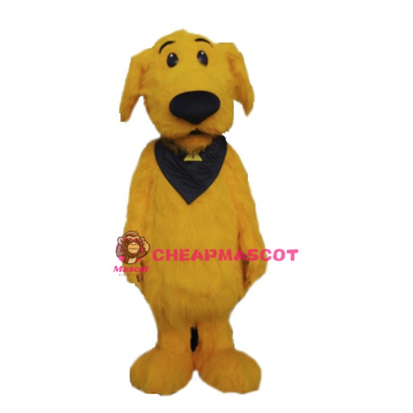 Cute Furry Yellow Dog Mascot Costume