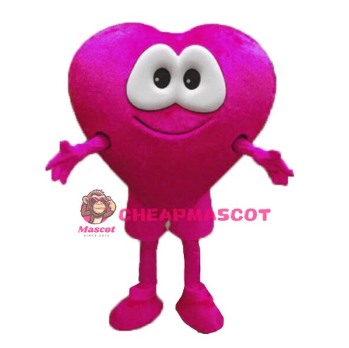 Pink Heart Mascot Costume
