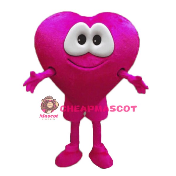 Pink Heart Mascot Costume