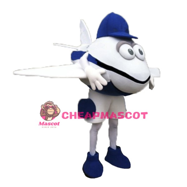 Blue Aircraft Mascot Costume