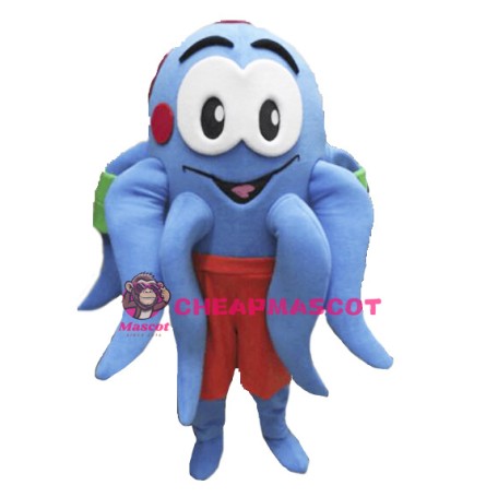 Blue Octopus Mascot Costume
