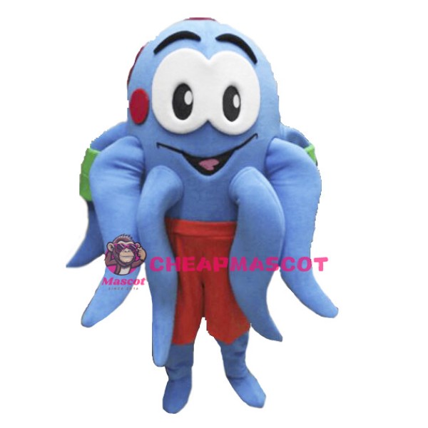 Blue Octopus Mascot Costume