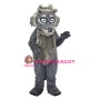 Grey Fluffy Wolf Mascot Costume