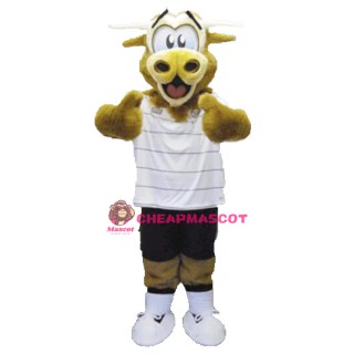 Brown Fluffy Cow Mascot Costume