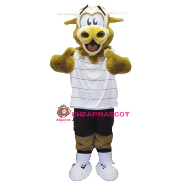 Brown Fluffy Cow Mascot Costume