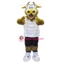 Brown Fluffy Cow Mascot Costume