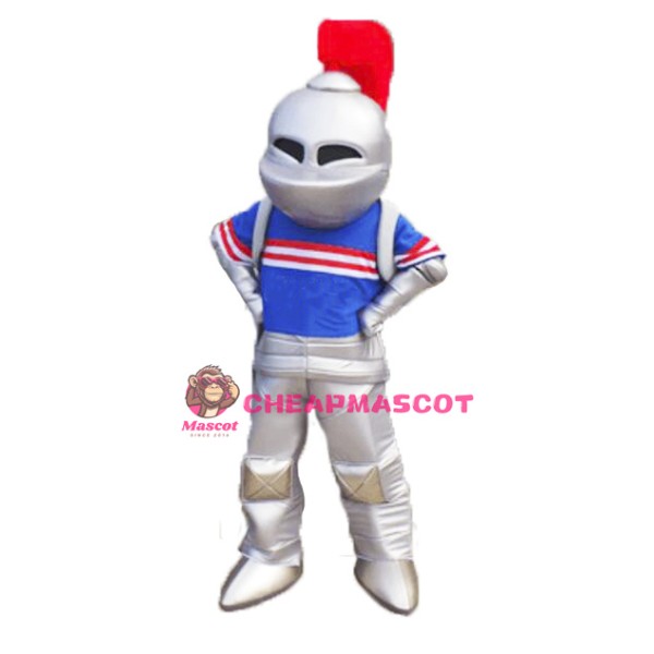 Silver Knight Mascot Costume