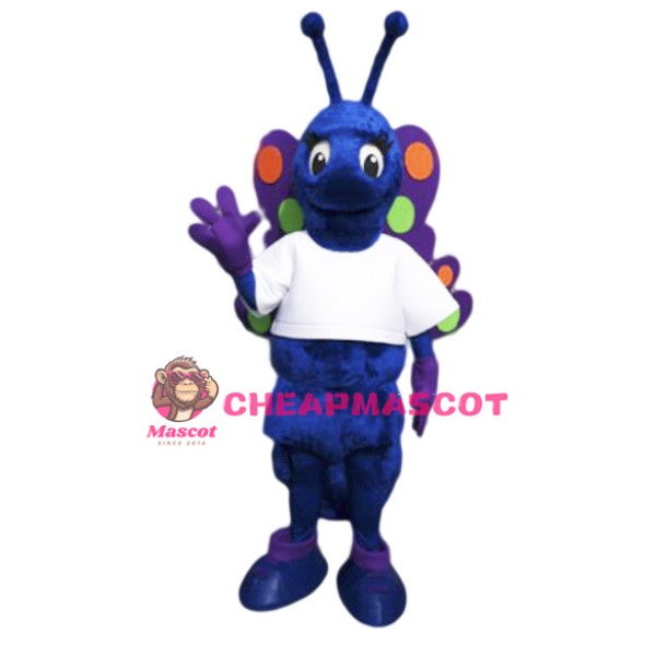 Blue Butterfly Mascot Costume