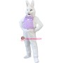 Confident White Bunny Rabbit Mascot Costume